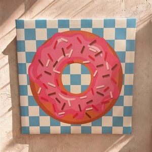 Pink Donut Canvas Art 🍩